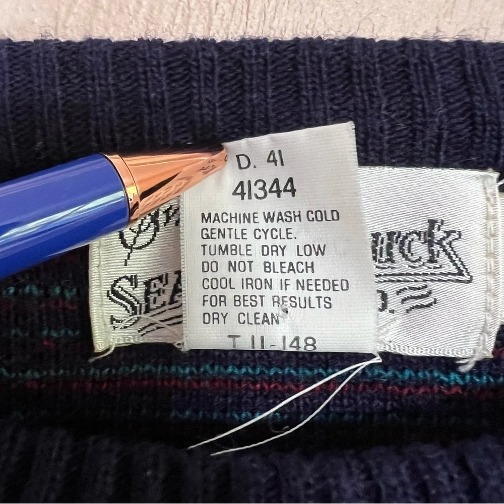 Vintage 90s Sears Roebucks Wool Blend Pullover Sweater Made in Italy Mens Medium